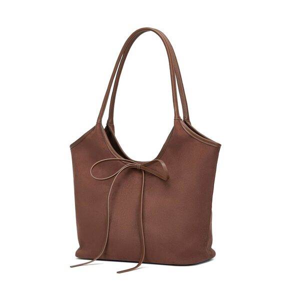 Chic Vintage French Bow Bag Satchel Roomy Capacity Hobo Satchel Strap Satchel - Picture 2 of 8